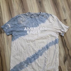 American Eagle Outfitters Blue Tie-Dye Men's Shirt